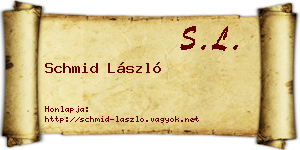 Schmid László névjegykártya