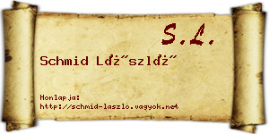Schmid László névjegykártya